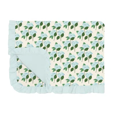 Kickee Ruffle Toddler Blanket In Hydrangea Bouquet