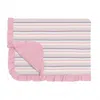 Kickee Ruffle Toddler Blanket In Ice Cream Stripe
