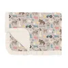 Kickee Ruffle Toddler Blanket In Latte Morning On The Farm
