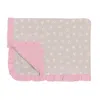 Kickee Ruffle Toddler Blanket In Latte Starfish