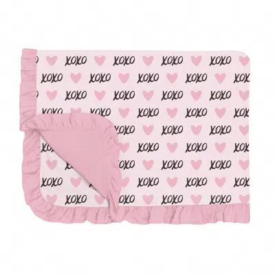 Kickee Ruffle Toddler Blanket In Shrinking Violet Xoxo