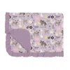 Kickee Ruffle Toddler Blanket In Thistle Morning On The Farm