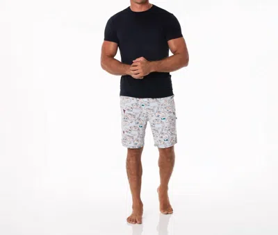 Kickee Short Sleeve Pajama Set In Dew Pirate Map In Multi