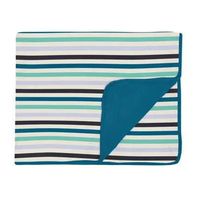 Kickee Toddler's Bamboo Print Blanket In Little Boy Blue In Multi