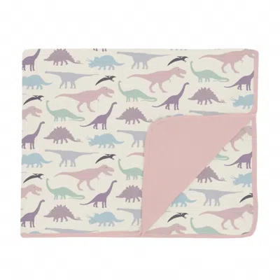 Kickee Toddler's Dino Museum Blanket In Lavender In Multi