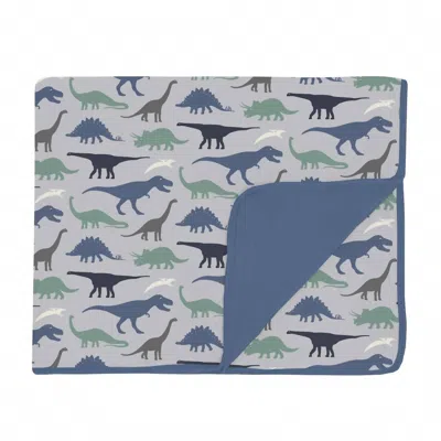 Kickee Toddler's Dove Dino Museum Blanket In Multi In Blue