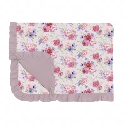 Kickee Toddler's Ruffle Blanket In Shrinking Violet Dreamy Floral In Multi