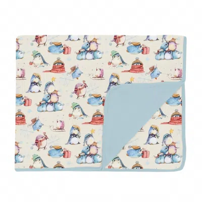 Kickee Toddler's Silly Penguins Blanket In Natural In Multi