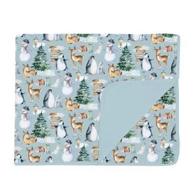 Kickee Toddler's Spring Sky Winter Wonderland Blanket In Multi In Blue