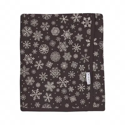 Kickee Toddler's Swaddle Perfect Blanket In Chalkboard Snowflakes In Brown