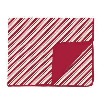 Kickee Toddler's Viscose Blend Blanket In Peppermint Stripe In Red