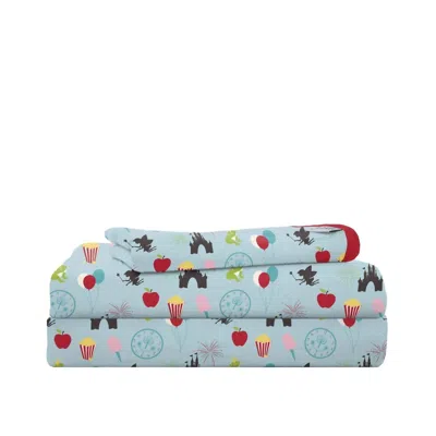 Kickee Twin Sheet Spring Sky Theme Park Set In Multi