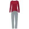 Kickee Women's Long Sleeve Tee & Pajama Pants Set In Stormy Sea Peppermints In Multi