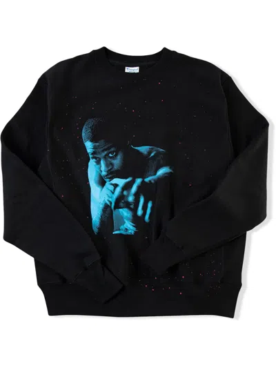 Kid Cudi X Champion Blue Photo Sweatshirt In Black