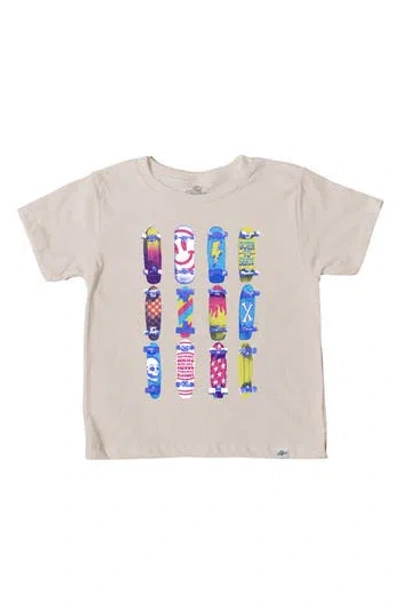 Kid Dangerous Kids' Rainbow Skateboard Graphic T-shirt In Natural