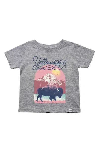 Kid Dangerous Kids' Yellowstone Bison Graphic T-shirt In Grey