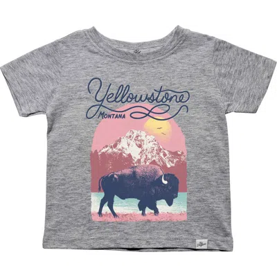 Kid Dangerous Kids' Yellowstone Bison Graphic T-shirt In Heather Grey