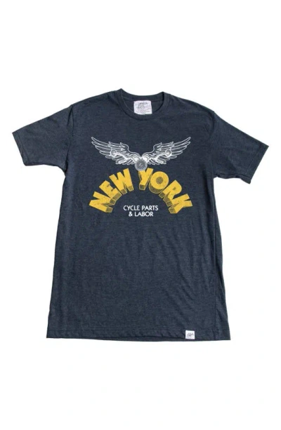 Kid Dangerous Ny Cycle Graphic T-shirt In Medium Blue
