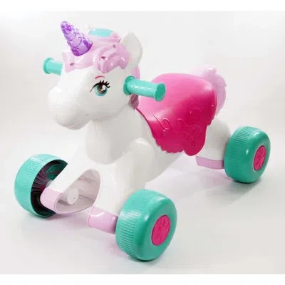 Kiddieland Light N Sounds Magical Ride-on Unicorn In White,pink