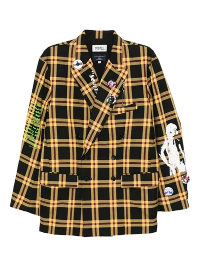 Kidill Checked-print Double Breasted Blazer In Multi