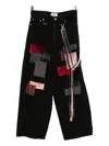 Kidill Patchwork Ribbon Jeans In Black