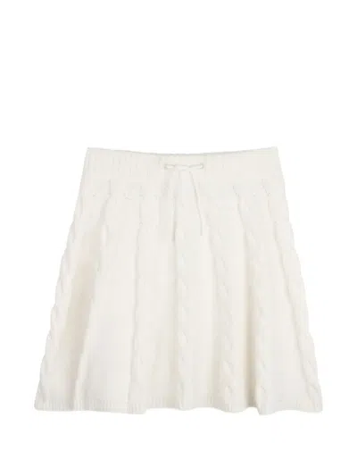 Kids Around Kids' Cable-knit Drawstring Skirt In White