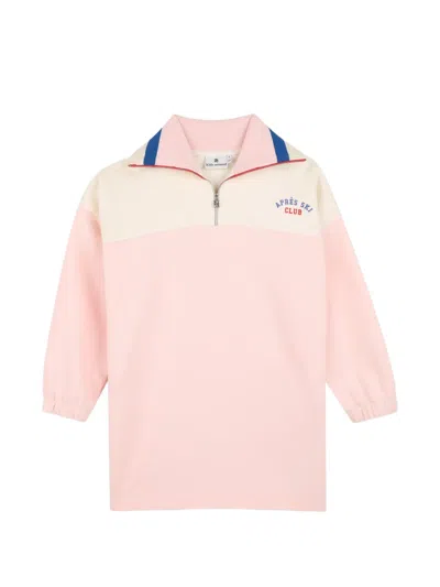 Kids Around Kids' Colour-block Quarter-zip Dress In Pink