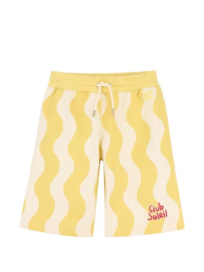 Kids Around Kids' Fleece Bermuda Shorts In Yellow