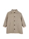 Kids Around Gingham-check Front-button Coat In Neutral