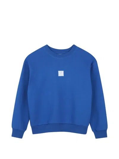 Kids Around Kids' Graphic-print Cotton Sweater In Blue