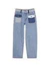 Kids Around Patchwork Panelled Jeans In Blue