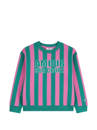 Kids Around Kids' Striped Fleece Sweatshirt In Multi