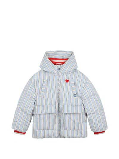 Kids Around Kids' Striped Hooded Jacket In Blue