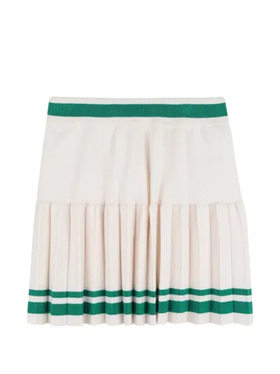 Kids Around Kids' Striped Pleated Mini Skirt In Neutral