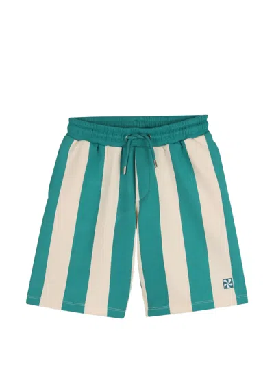 Kids Around Kids' Striped Shorts In Green