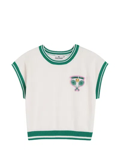 Kids Around Kids' Striped-trim Vest In Neutral
