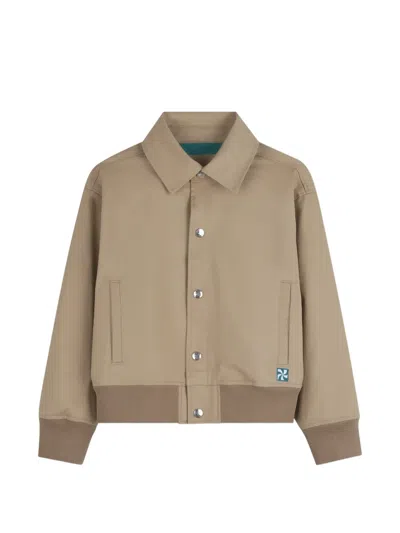 Kids Around Kids' Tennis Club-embroidery Jacket In Brown
