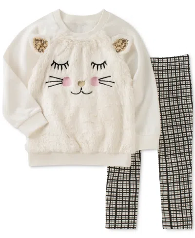 Kids Headquarters 2-pc. Faux-fur Sweatshirt & Leggings Set, Baby Girls (0-24 Months) In Neutral