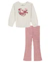 Kids Headquarters Baby Girls 2-piece Set Pullover Top And Patterned Pants In White