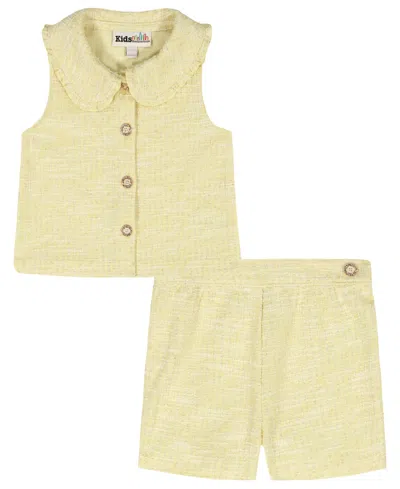 Kids Headquarters Kids' Girls' 2t-6x Sleeveless Knit Vest And Shorts, 2-piece Set In Brown