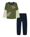 Kids Headquarters Toddler And Little Boys 2t-7 2-piece Dinosaur T-shirt And Joggers Set In Multi