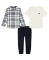 Kids Headquarters Toddler & Little Boys 2t-7 3-piece Corduroy Shirt, Top And Joggers Set In Multi