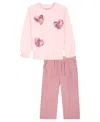 Kids Headquarters Toddler And Little Girls 2-piece Long Sleeve Top And Pants Set In Pink