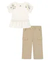 Kids Headquarters Toddler & Little Girls 4t-6x 2-piece Short Sleeve Top And Pants Set In Green