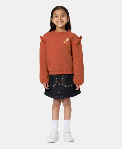 Kids Headquarters Kids' Toddler Girls' 2t-4t Long-sleeve Top And Skirt, 2-piece Set In Brown
