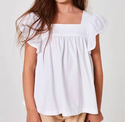 Kids On The Moon Kids' Angel Ruffle Blouse In White
