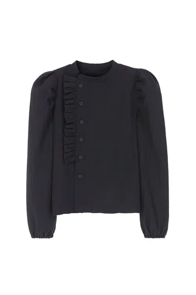 Kids On The Moon Kids' Girl's Nightflower Blouse In Black