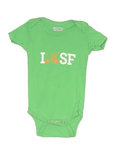 Pre-owned Kid's Babies' Short Sleeve Onesie In Green