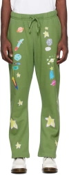 Kids Worldwide Green All Over Space Lounge Pants In Green