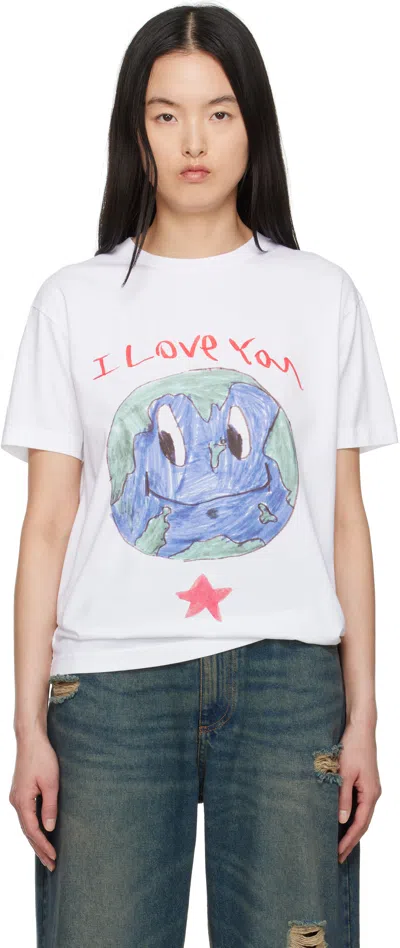 Kids Worldwide White 'i Love Earth' T-shirt